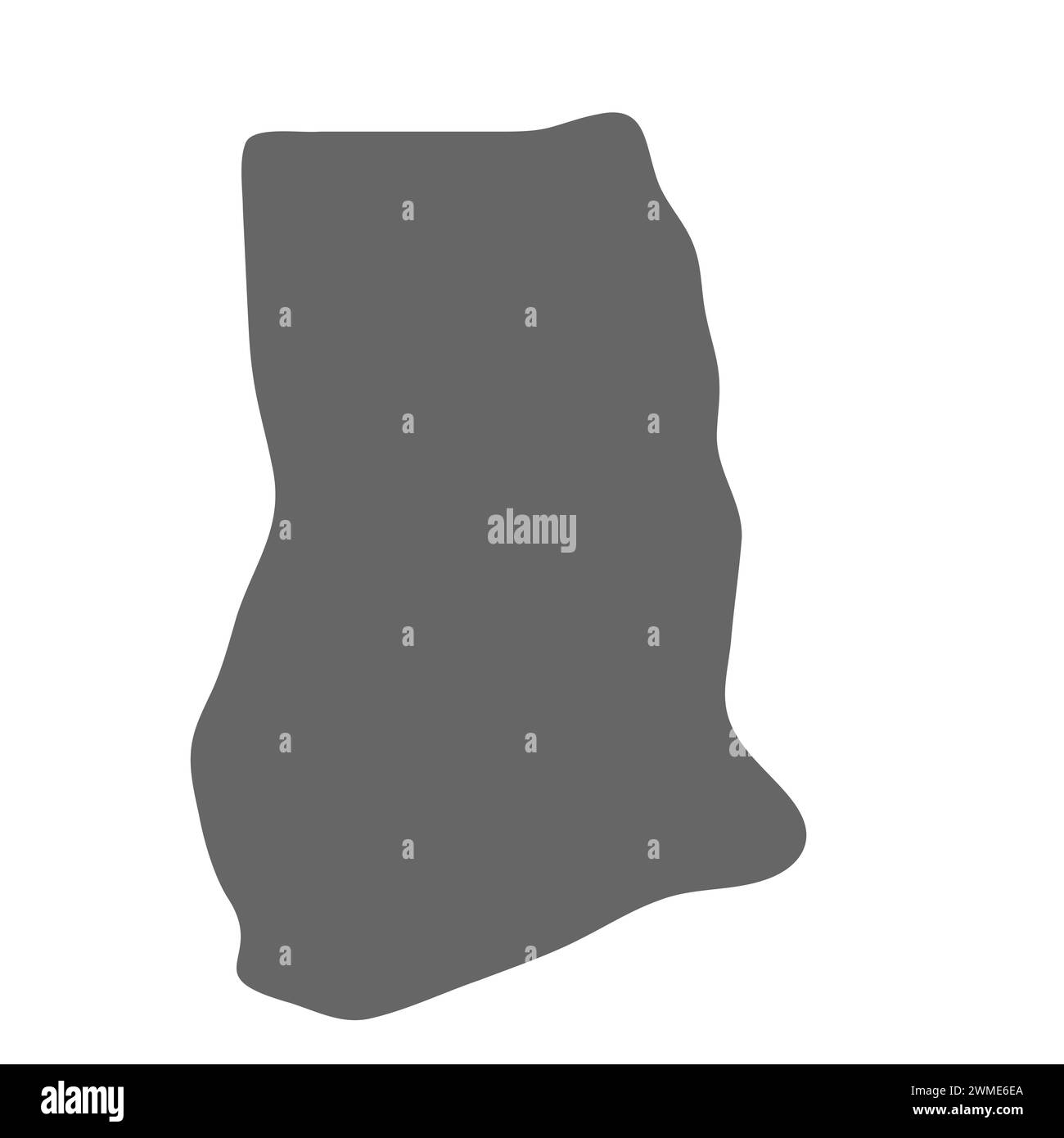 Ghana country simplified map. Grey stylish smooth map. Vector icons ...