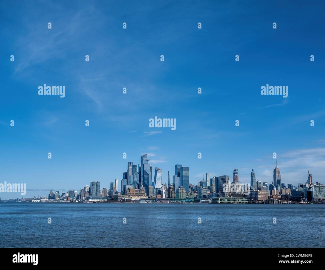 HOBOKEN, N.J. – February 24, 2024: New York City is seen from Hoboken, New Jersey. Stock Photo