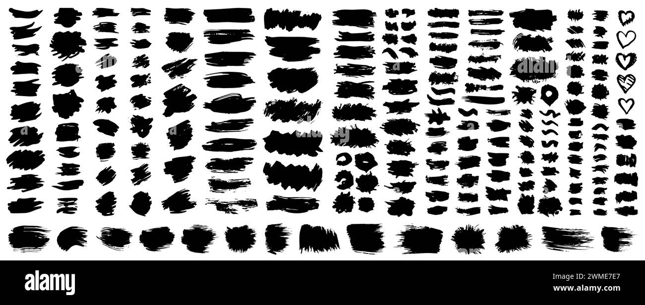 Set of black paint, ink brush strokes, brushes Stock Vector Image & Art ...