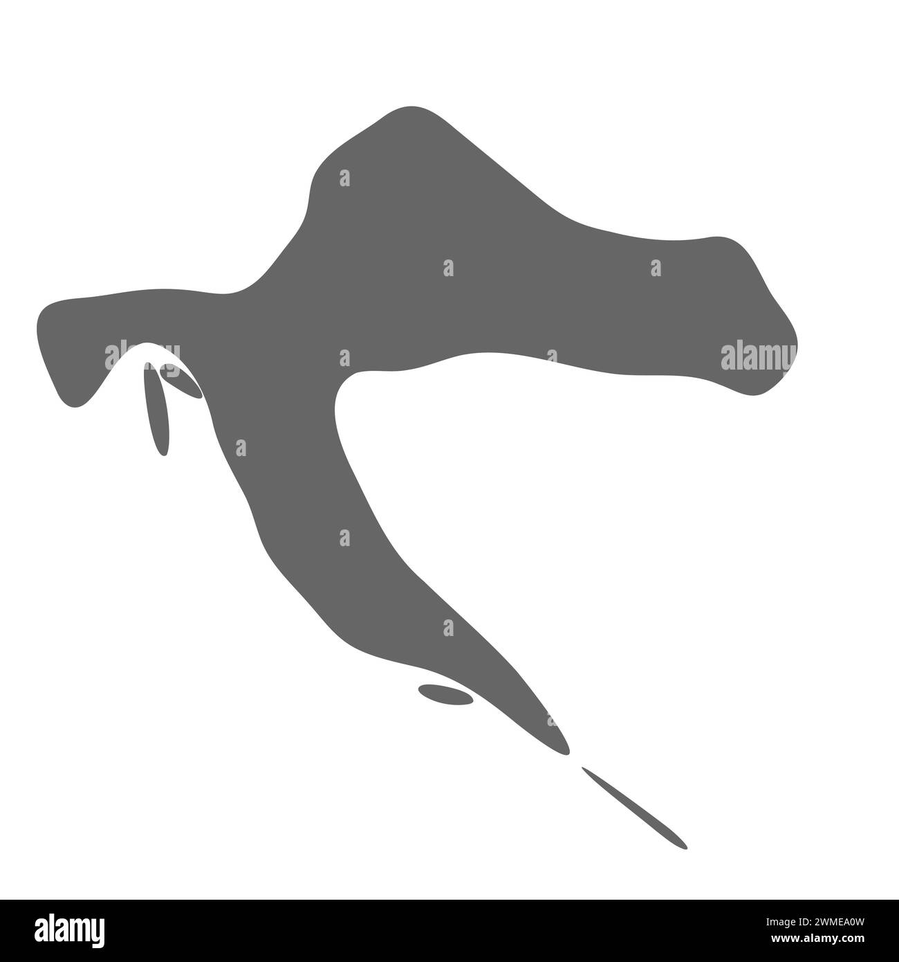 Croatia country simplified map. Grey stylish smooth map. Vector icons