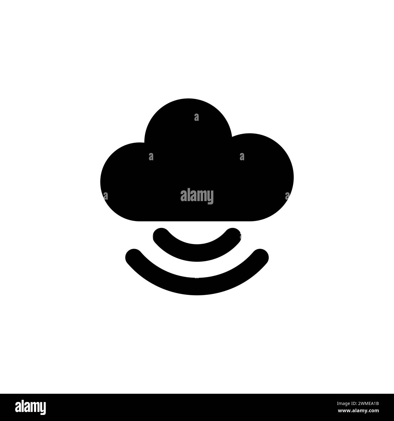 Cloud WIFI flat vector icon. Simple solid symbol isolated on white background Stock Vector