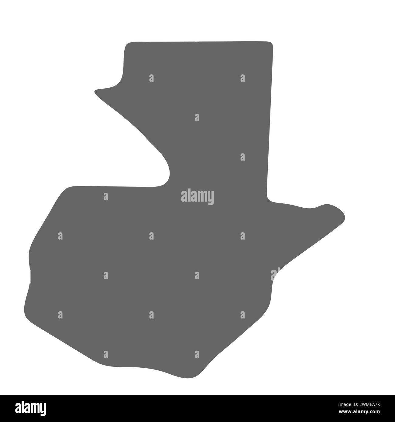 Guatemala country simplified map. Grey stylish smooth map. Vector icons isolated on white