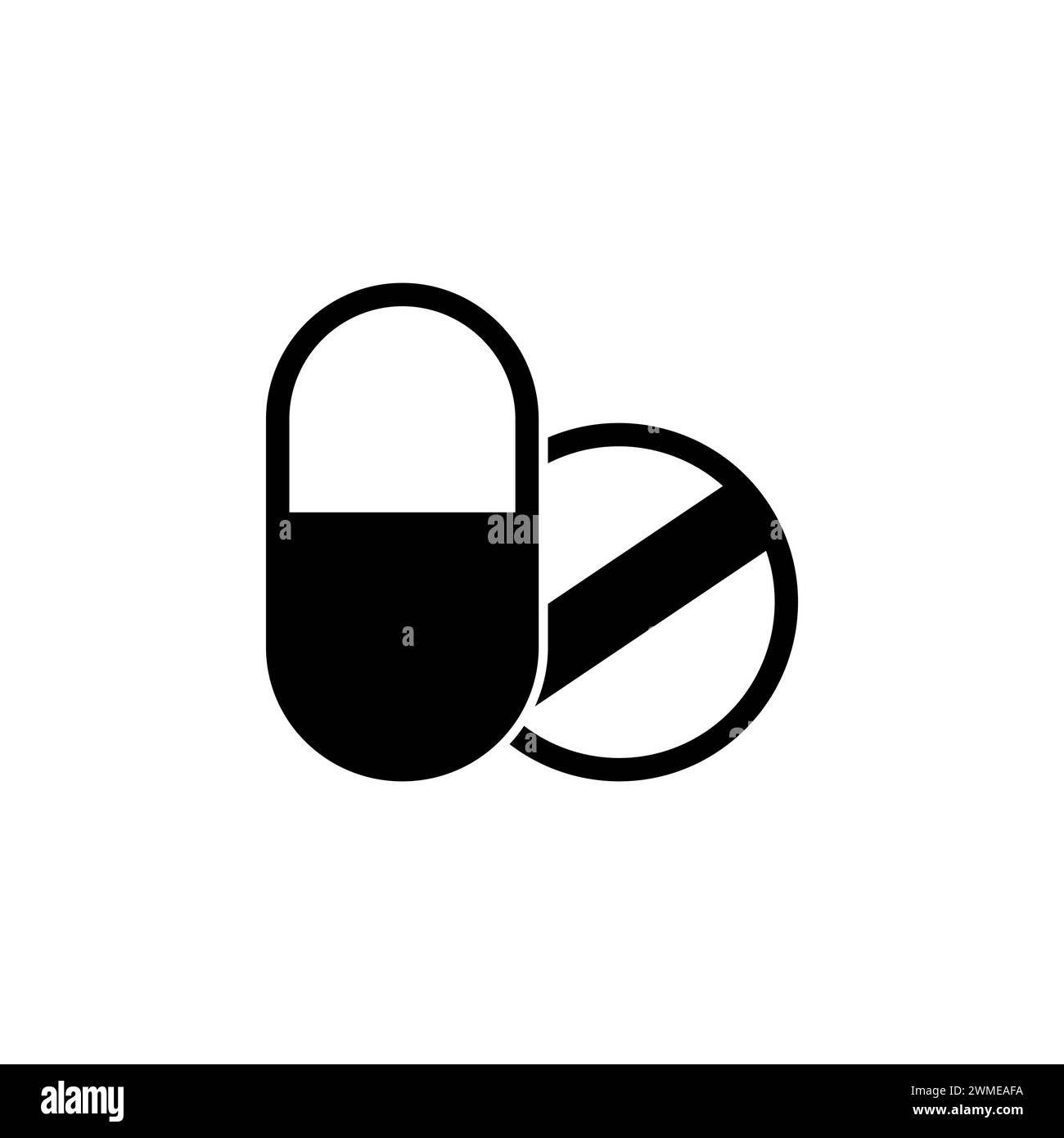Pills flat vector icon. Simple solid symbol isolated on white background Stock Vector
