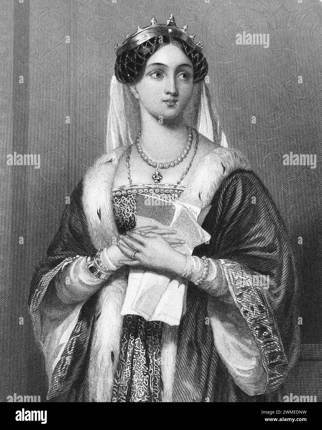 19th century engraving Margaret in King Henry VI Stock Photo