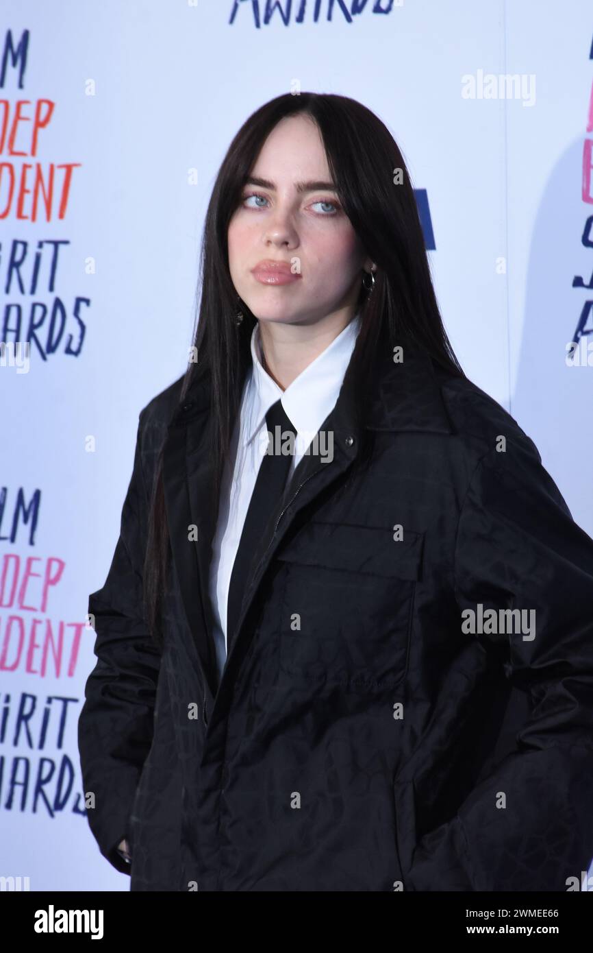 Santa Monica, California, USA 25th February 2024 Singer Billie Eilish
