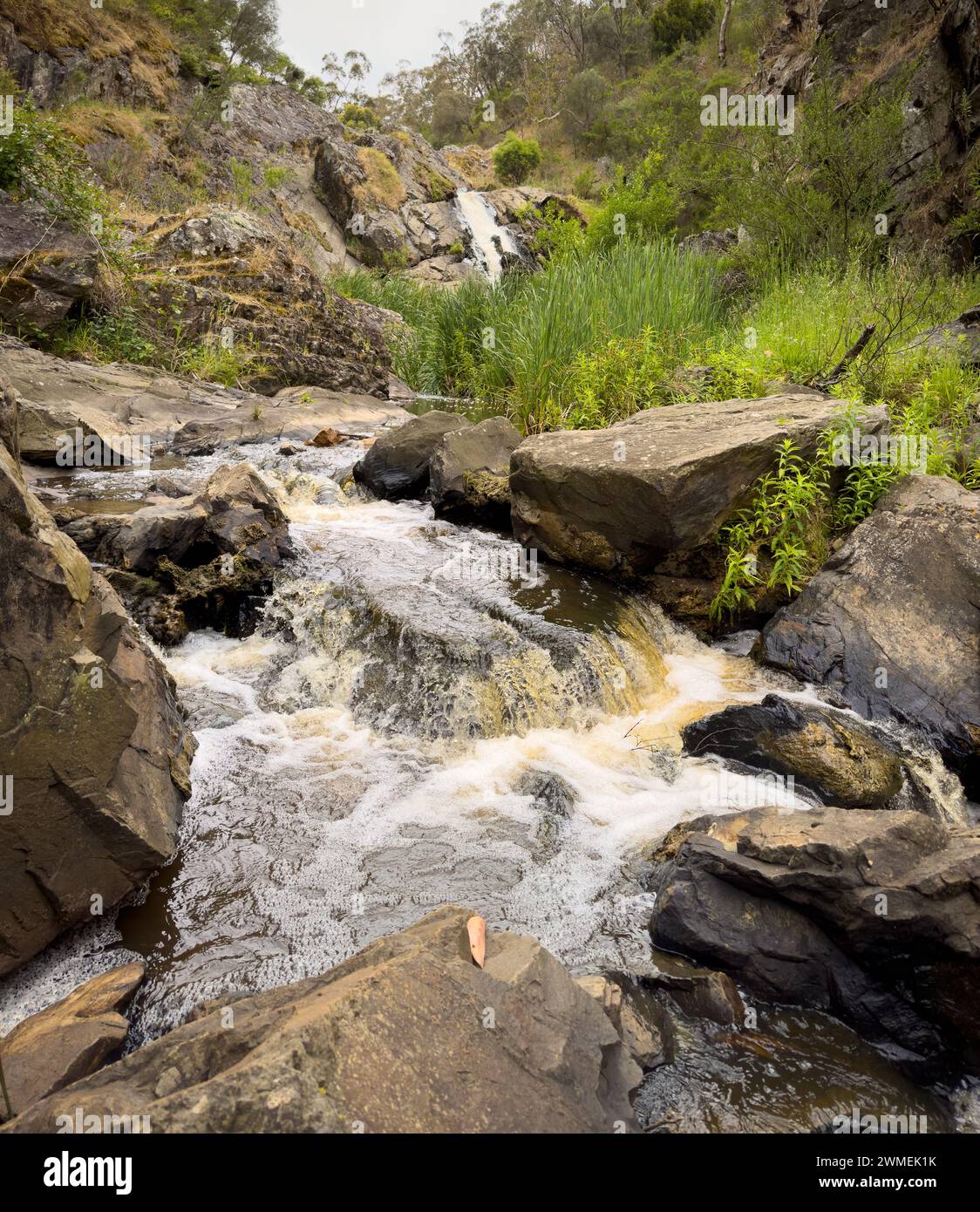 Hindmarsh Falls waterfall in the Hindmarsh Valley on the Fleurieu Peninsula, South Australia Stock Photo