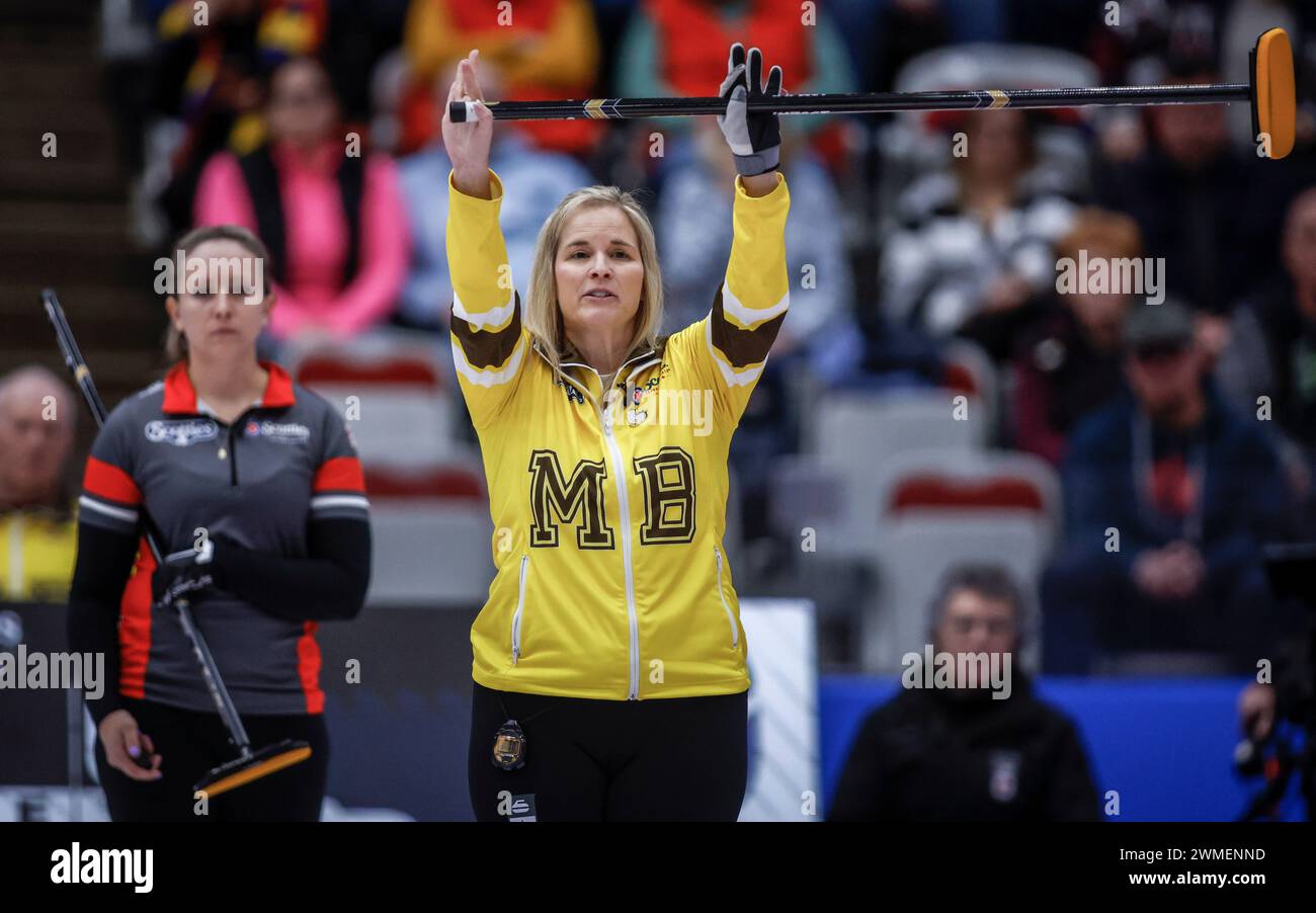 Calgary, Canada. 25th Feb, 2024. Team ManitobaJones skip Jennifer