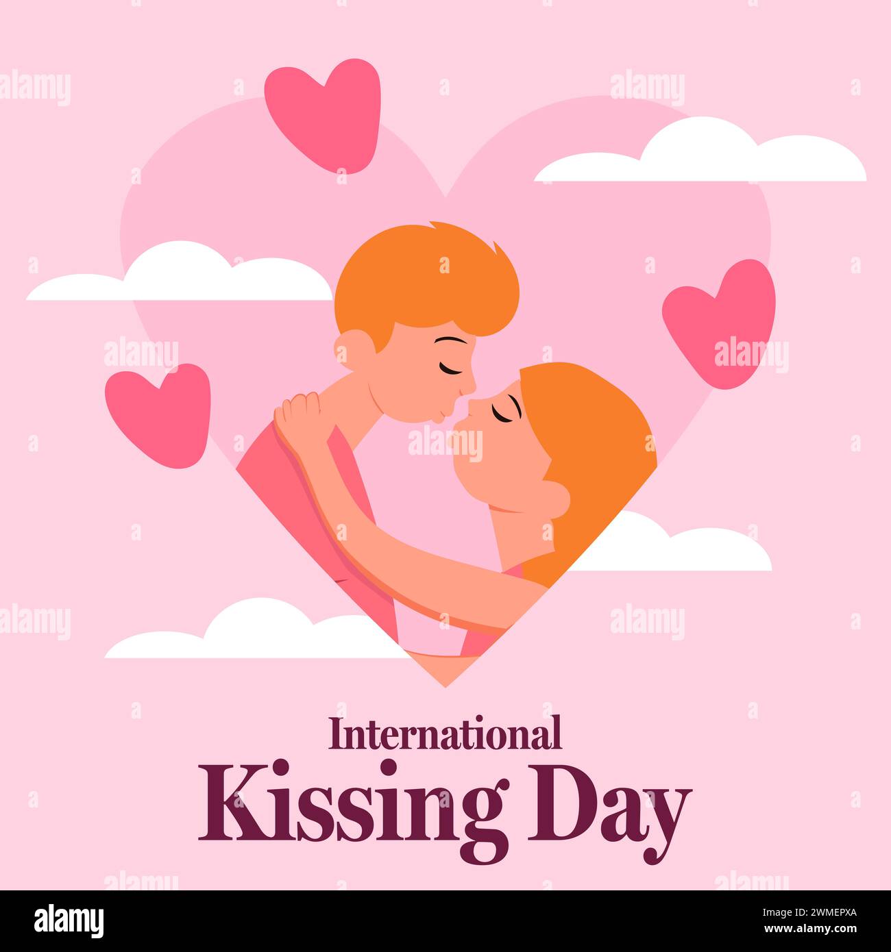 international kissing day illustration vector design Stock Vector