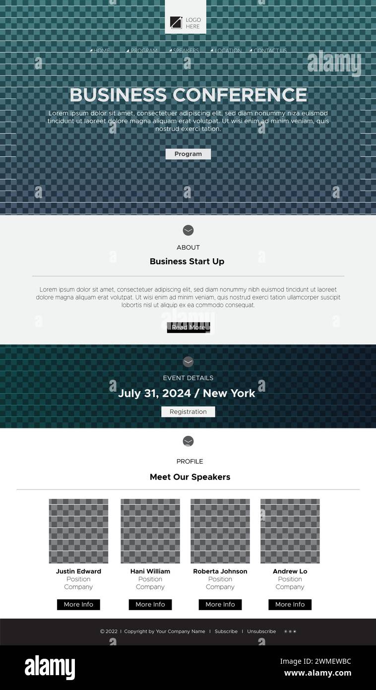 Business Conference Newsletter Design for Email Template Stock Vector ...