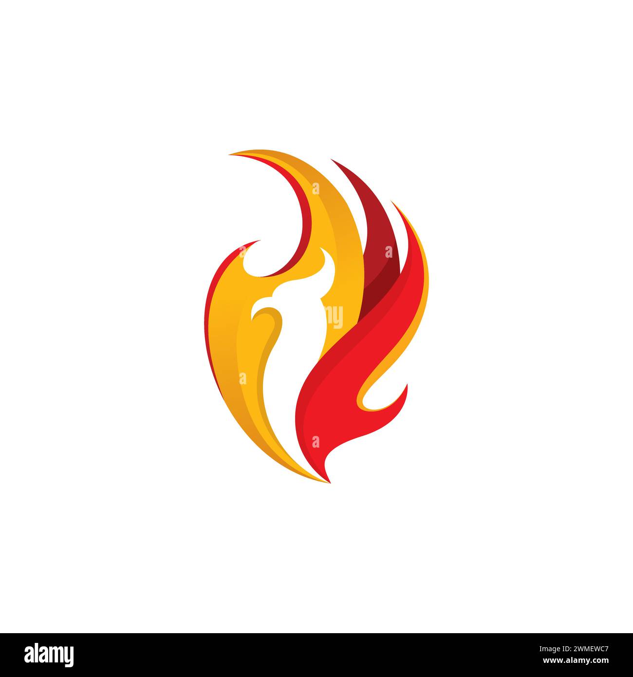 Fire Phoenix Logo Simple and Modern Design Stock Vector