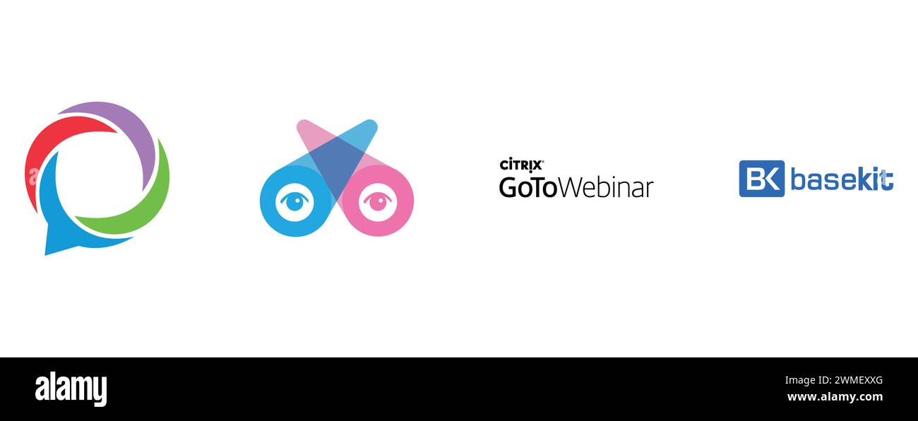 BASEKIT, X RAY GOGGLES, KORE, CITRIX GOTOWEBINAR. vector illustration