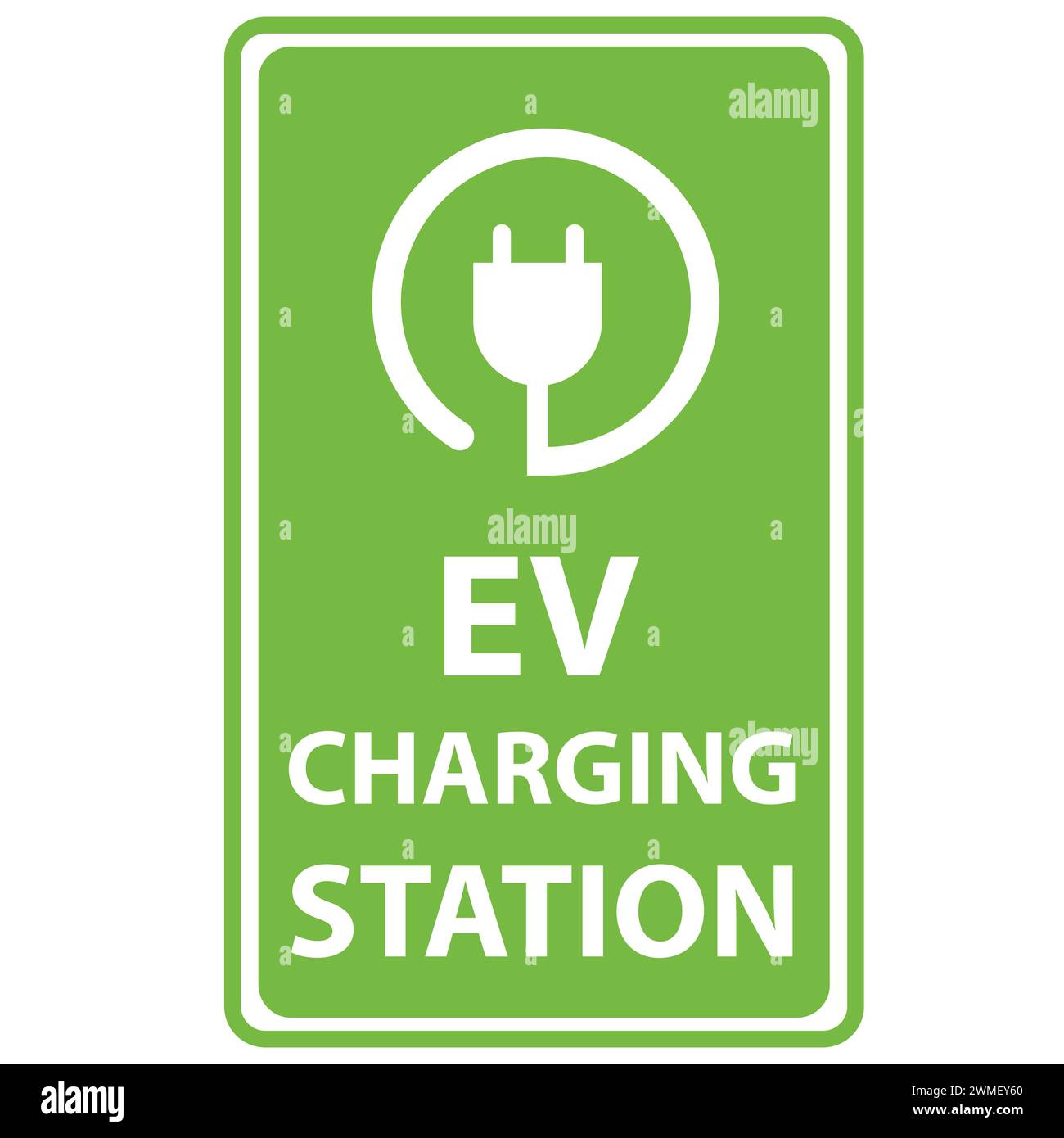 Electric vehicle charging station icon. Electric vehicle EV parking and charging station sign. electric recharging point symbol. EV charging station b Stock Photo