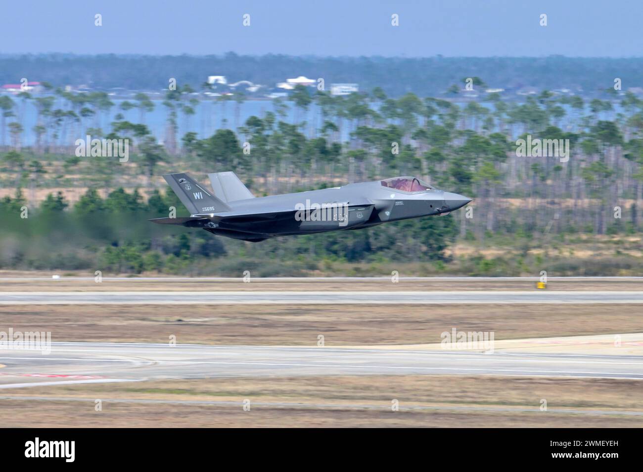 An F-35A Lightning II aircraft with the Wisconsin Air National Guard's ...