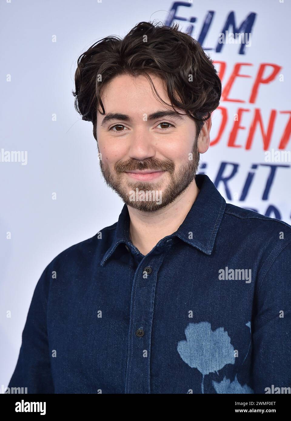 Noah Galvin arriving to the 2024 Film Independent Spirit Awards at the