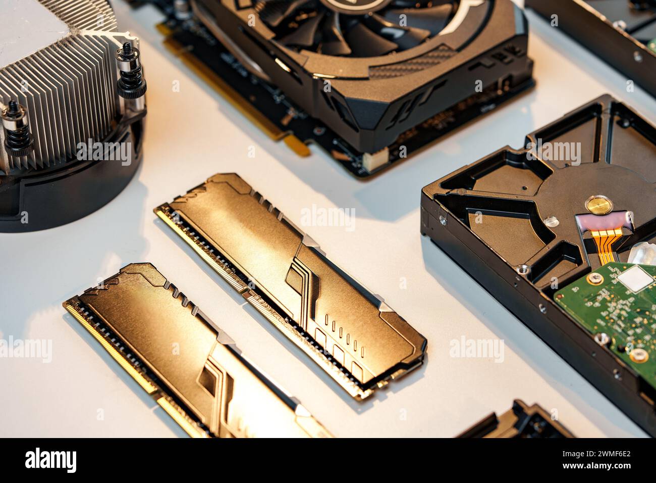 Computer parts of processing unit close up Stock Photo - Alamy