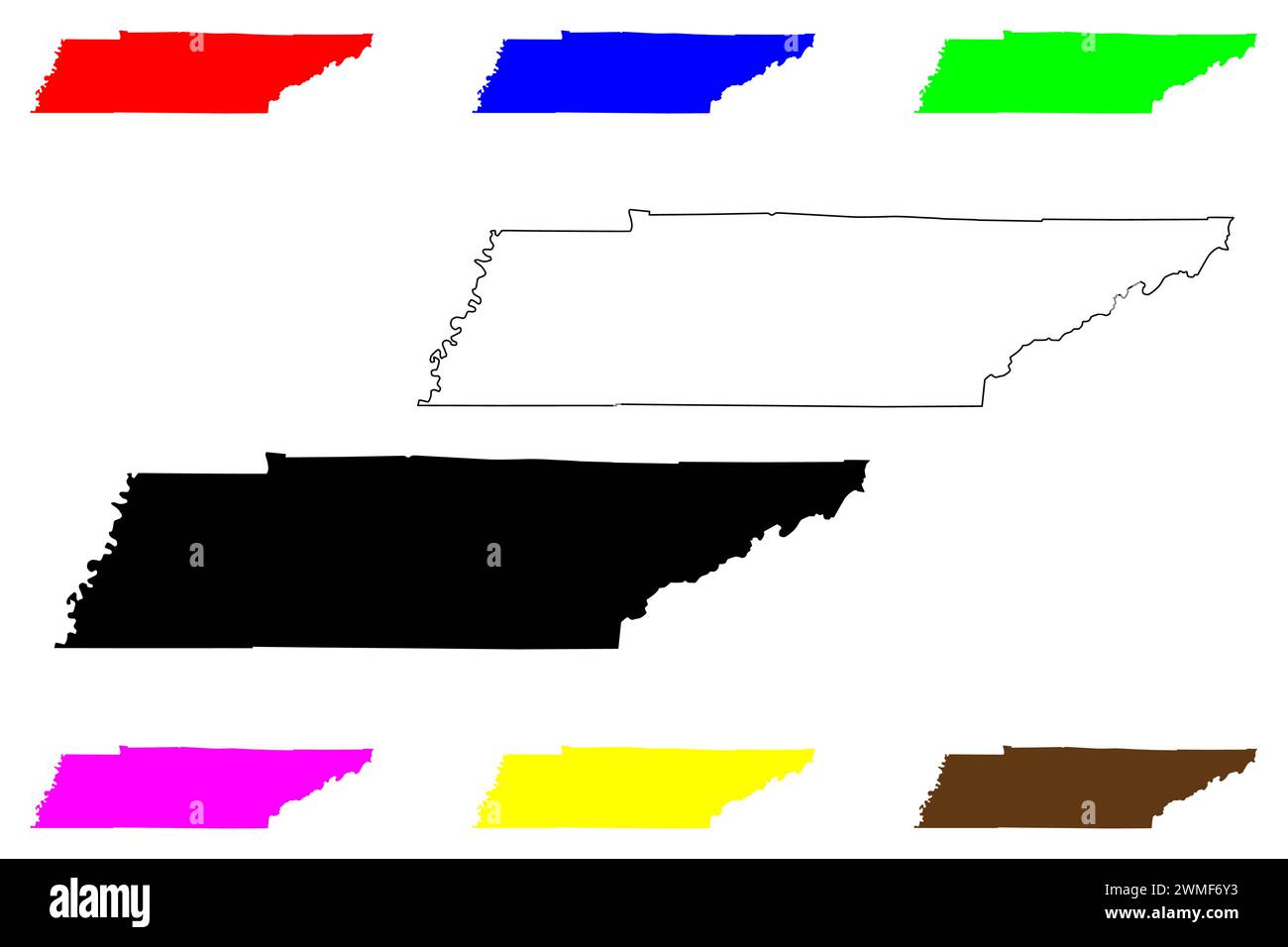 State of Tennessee (United States of America, USA or U.S.A.) silhouette ...