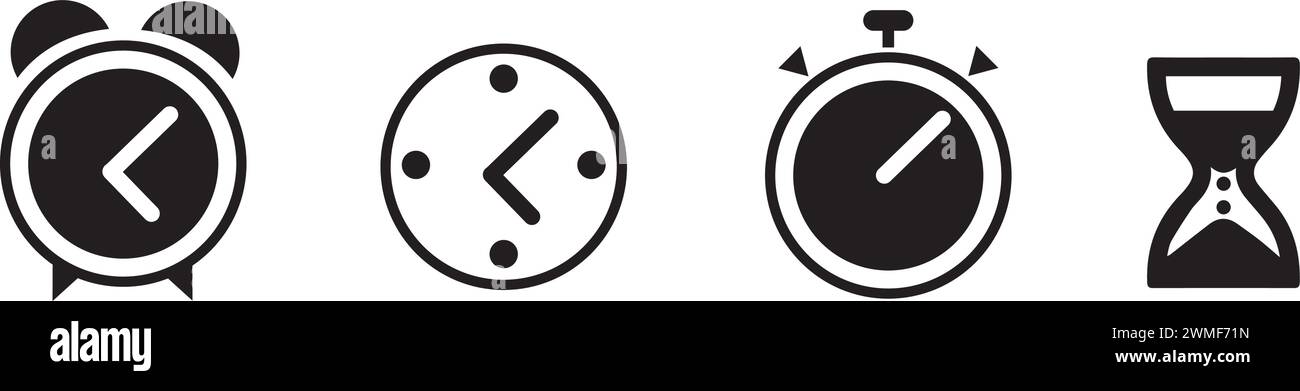 Time icons set. Clock icon Stock Vector