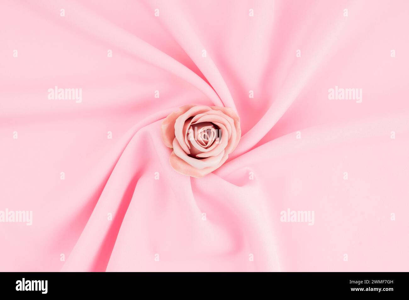 Romantic pastel pink color satin and rose flower. Valentine's Day ...