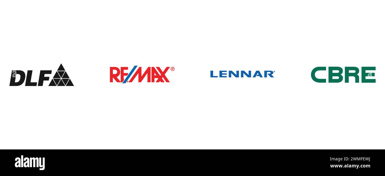 DLF, REMAX, LENNAR, CBRE. vector illustration isolated on white