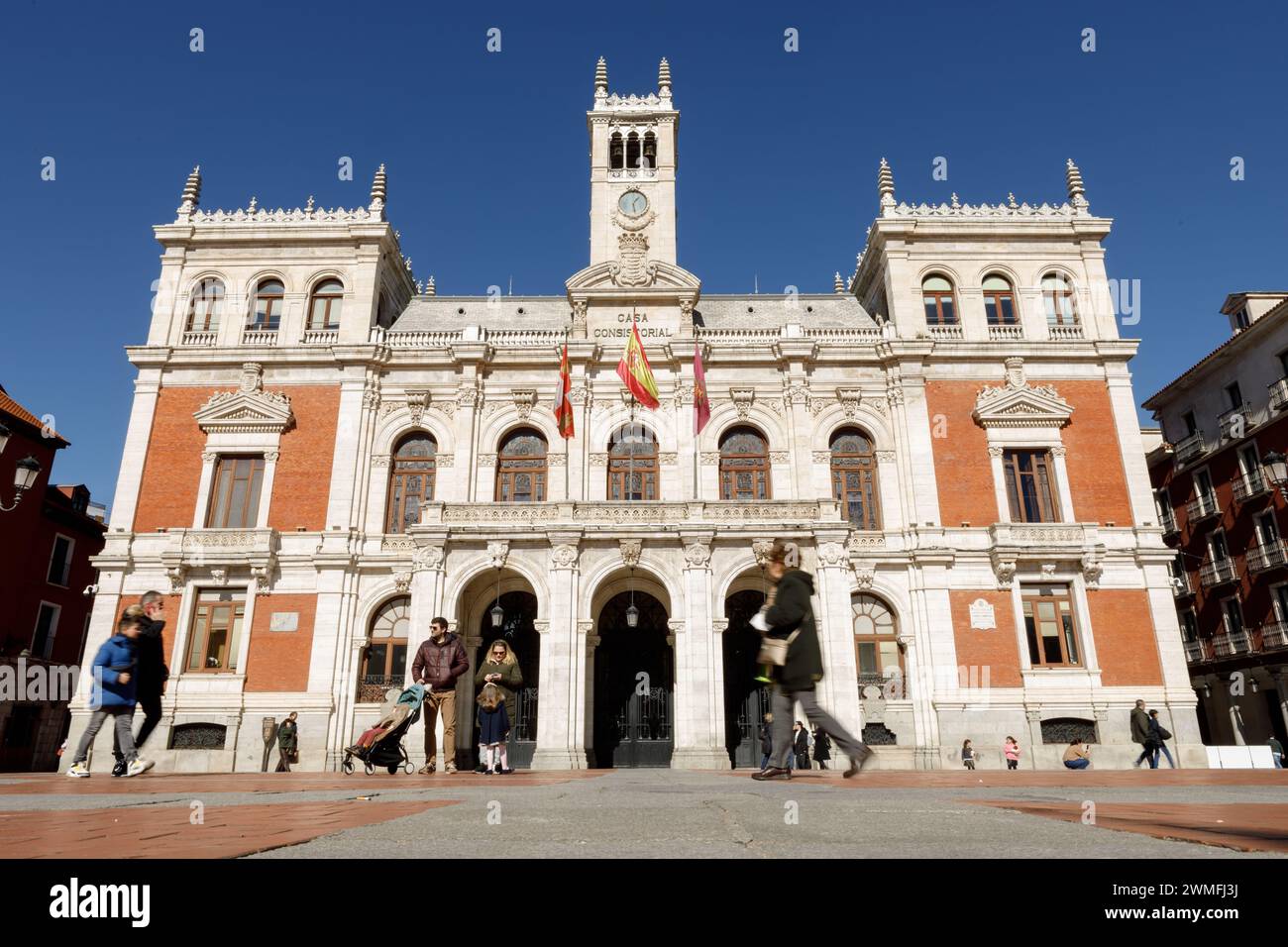 Valladolid, Spain - February 18, 2024: main facade of the town hall of ...