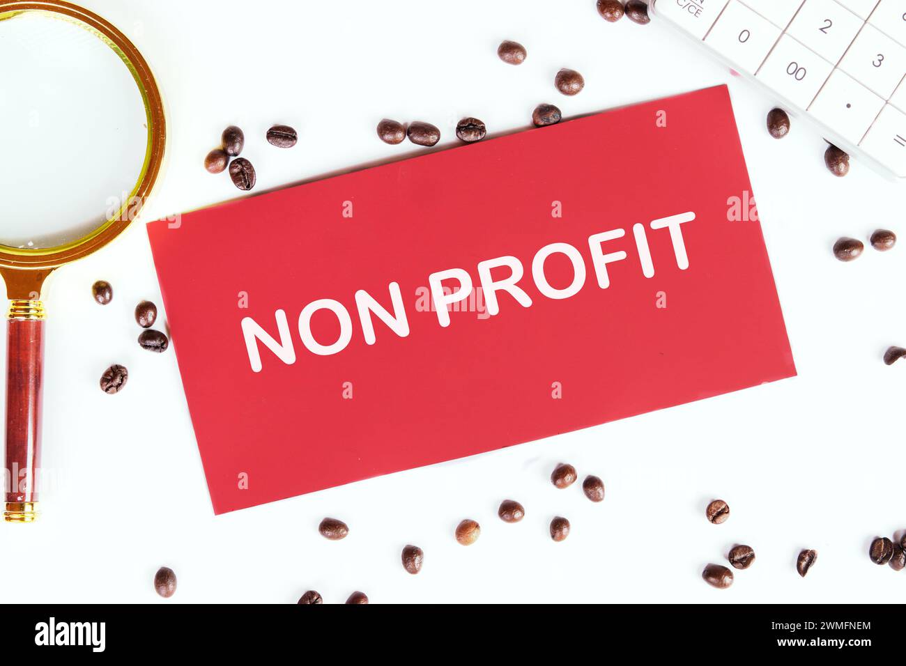Non Profit text It's written on the red card Stock Photo Alamy