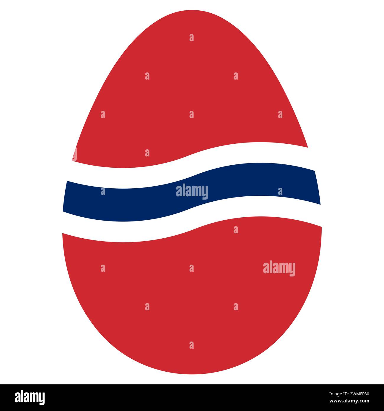 Easter egg stylized pattern color of Norway flag no nor Stock Vector