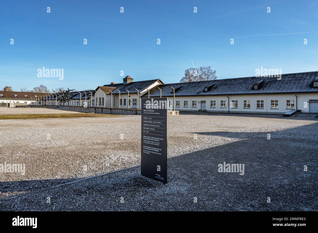 Dachau Concentration Camp Buildings in Germany. Stock Photo