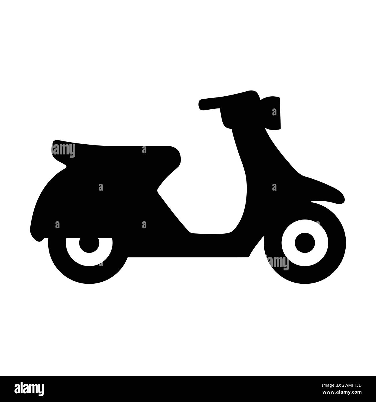 Scooter Icon. Simple Design For Websites Or Mobile Apps. Motorcycle Pictogram Vector Illustration. Moped Or Motorbike Silhouette Stock Vector
