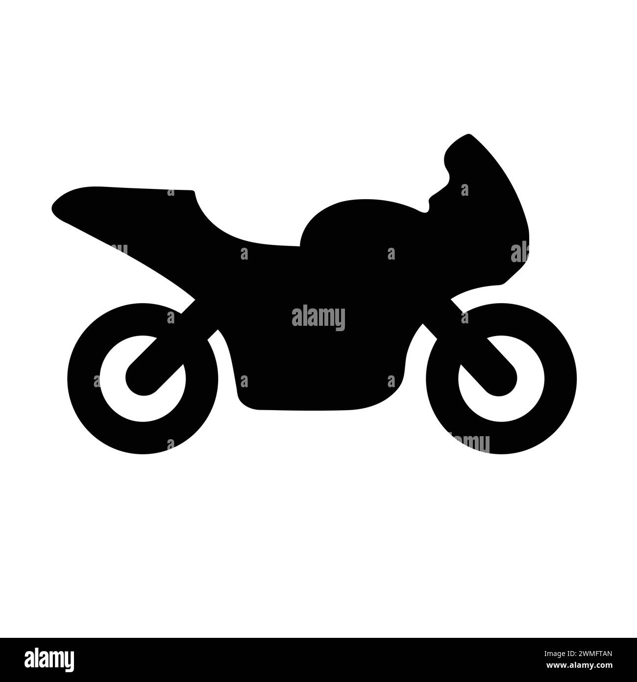 Motorcycle Icon Flat Style Vector Illustration. Motorbike Silhouette. Sportbike Vector Sign Stock Vector
