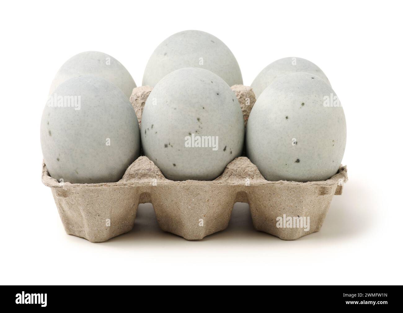 preserved duck eggs on white background Stock Photo - Alamy