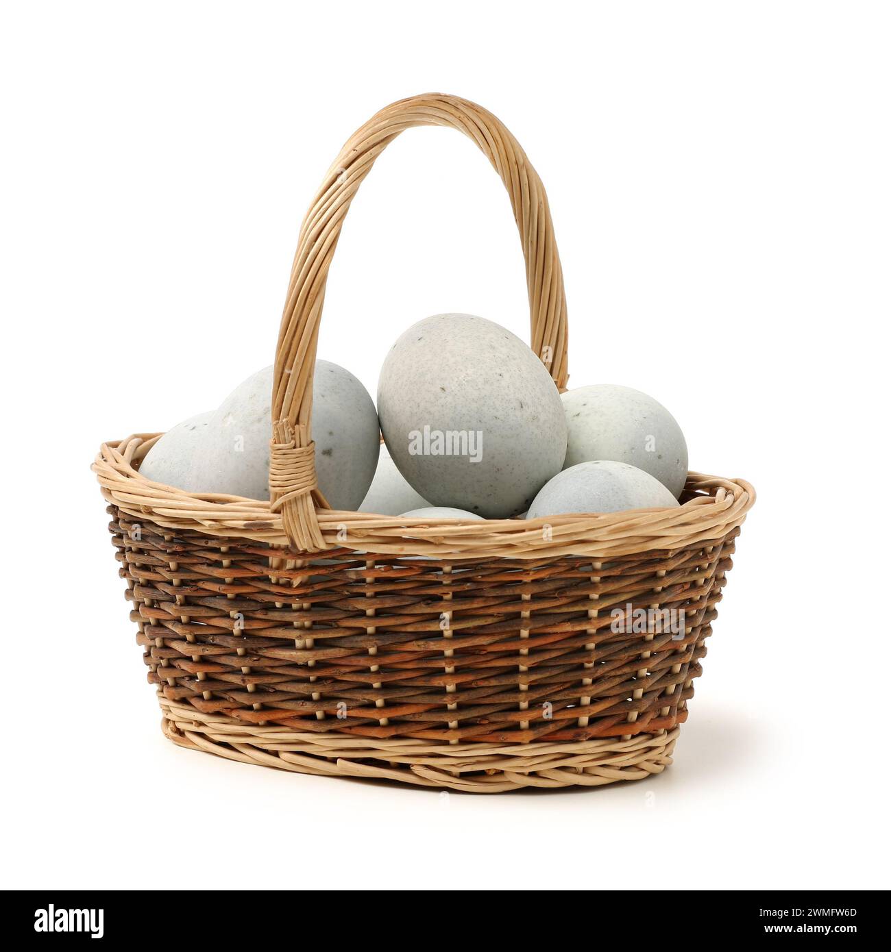 preserved duck eggs on white background Stock Photo - Alamy