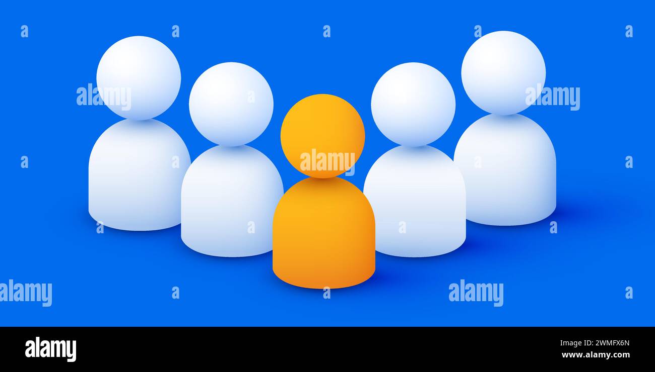 Team with leader concept. 3d rendered people. Vector illustration Stock ...