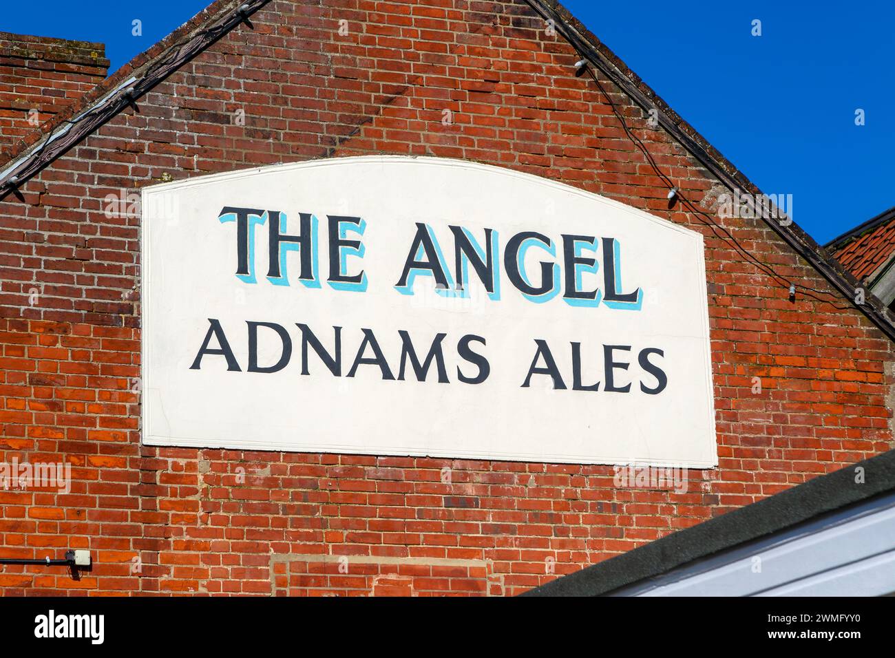 The Angel Inn public house, Adnams Ales, Halesworth, Suffolk, England, UK Stock Photo