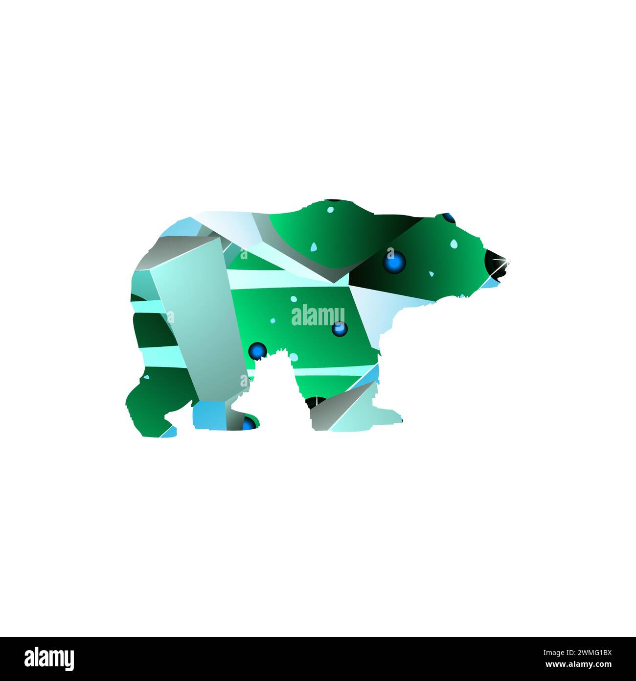 art illustration design concept of bear abstract Stock Vector
