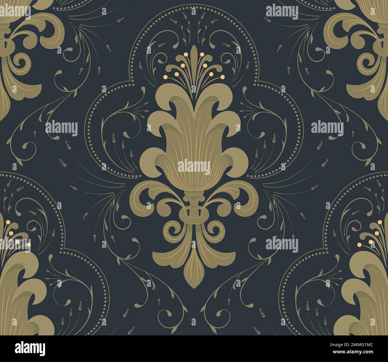 Damask seamless pattern element. Vector classical luxury old fashioned ...