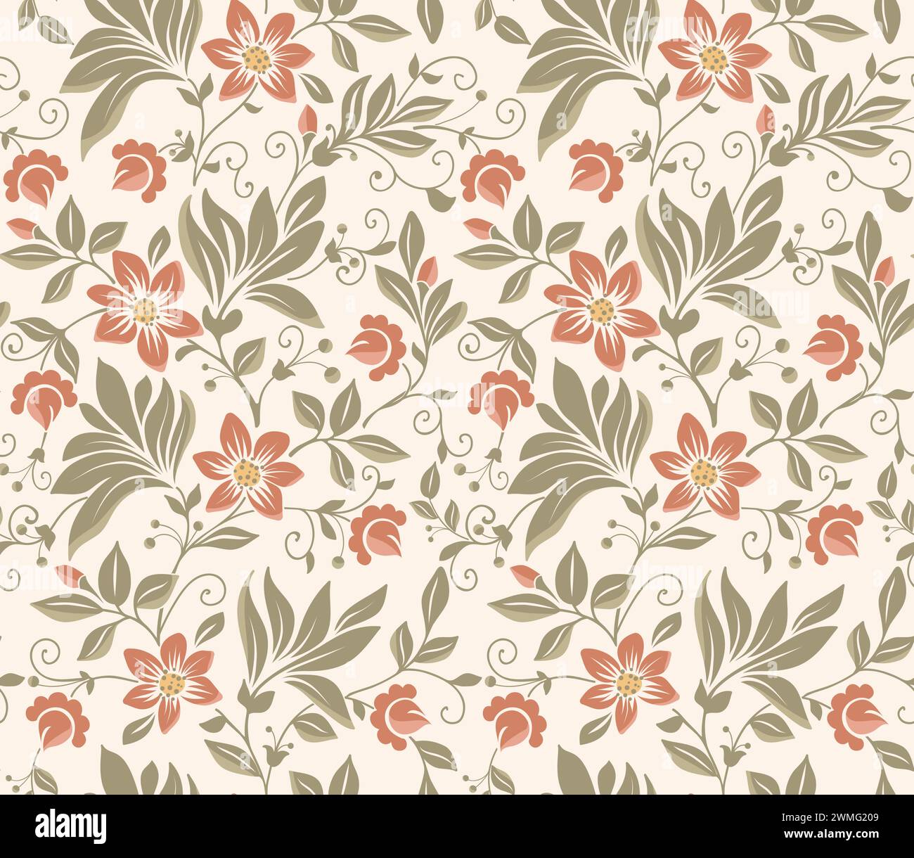 Vector flower seamless pattern background. Elegant texture for ...
