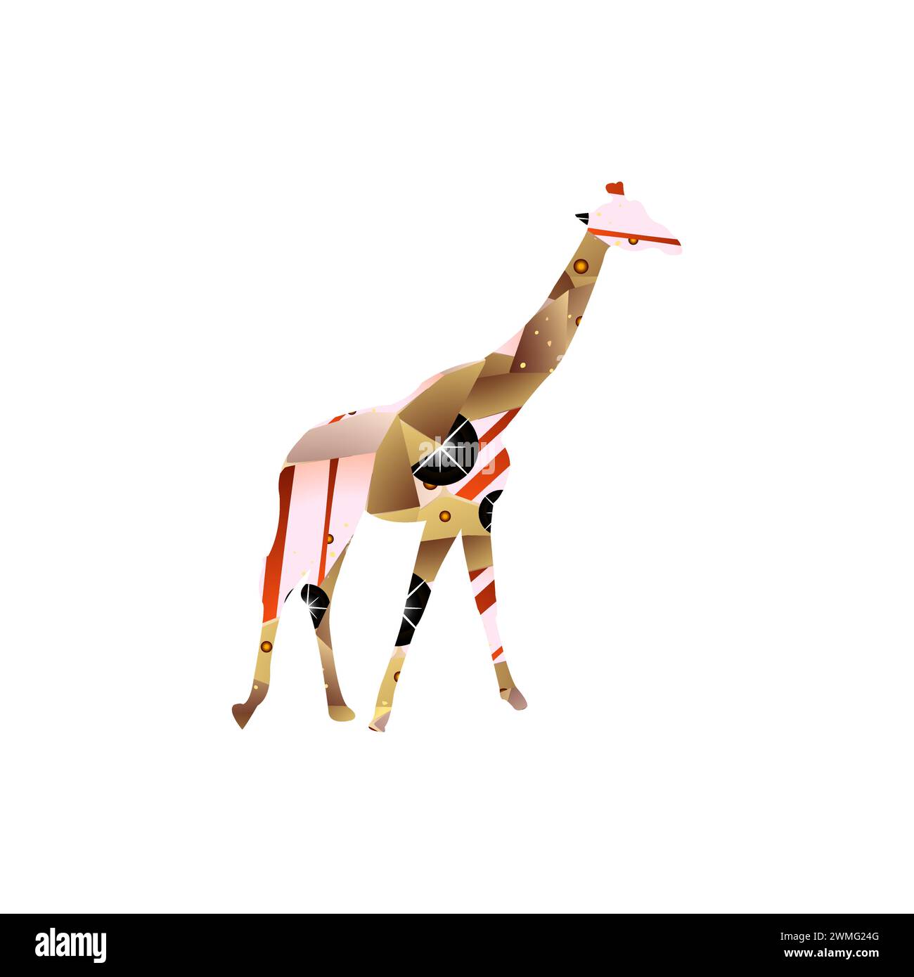 art illustration design concept of background giraffe Stock Vector