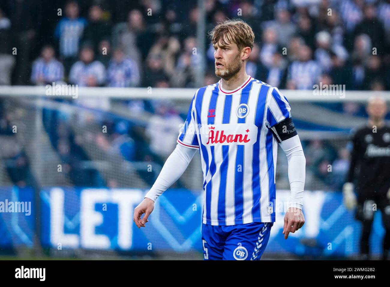 Odense, Denmark. 25th Feb, 2024. Filip Helander (25) of OB seen during the 3F Superliga match between Odense BK and Broendby IF at Nature Energy Park in Odense. (Photo Credit: Gonzales Photo/Alamy Live News Stock Photo