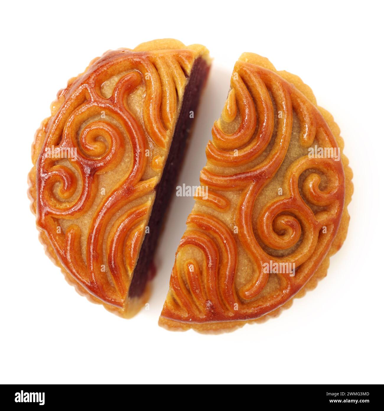 Mid-Autumn Festival moon cake on white background Stock Photo - Alamy