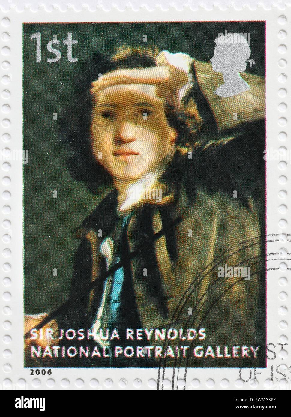 Joshua Reynolds from the National Portrait Gallery on postage stamp Stock Photo