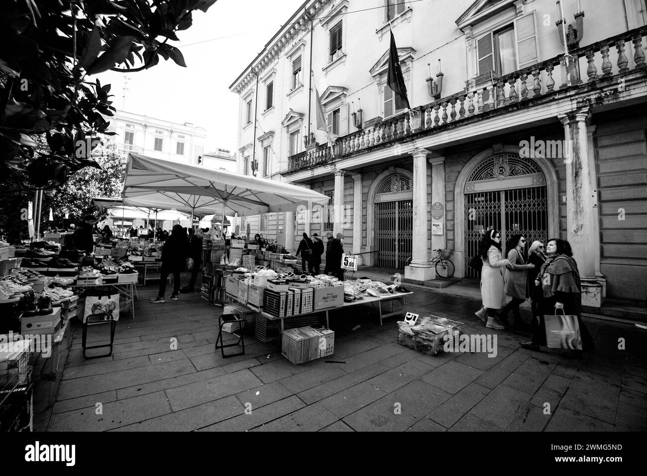 Piazza Ghiaia market Parma Italy Stock Photo