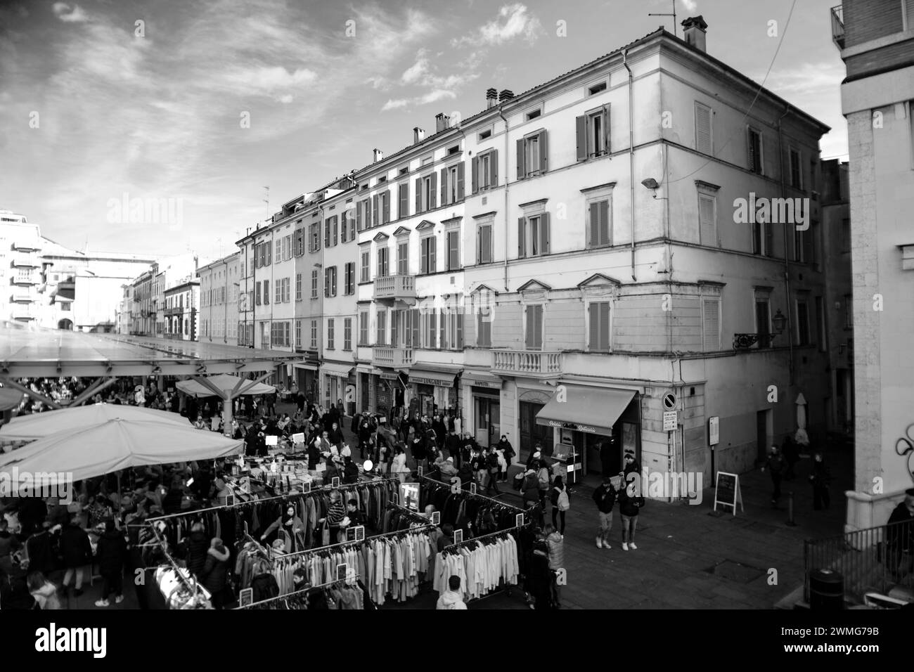 Piazza Ghiaia market Parma Italy Stock Photo