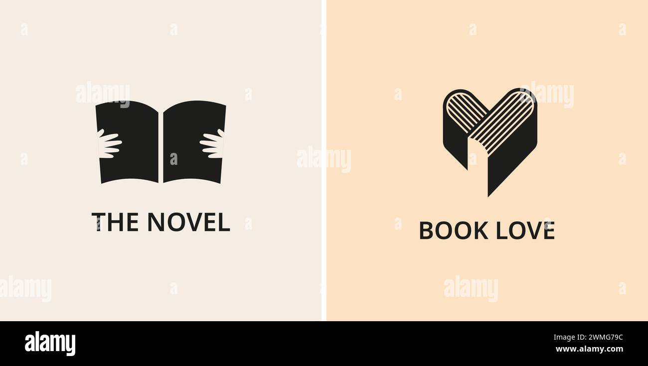 Minimalist Book, reading and writing logo. Minimal modern style book