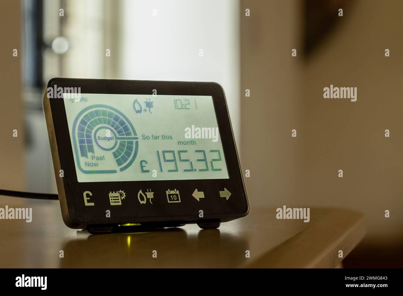 Energy Smart meter in the home Stock Photo