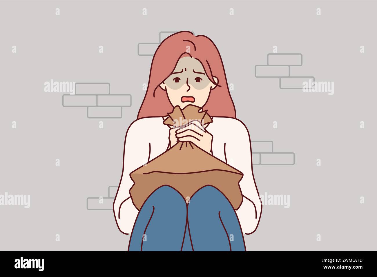 Breath into paper bag Stock Vector Images - Alamy