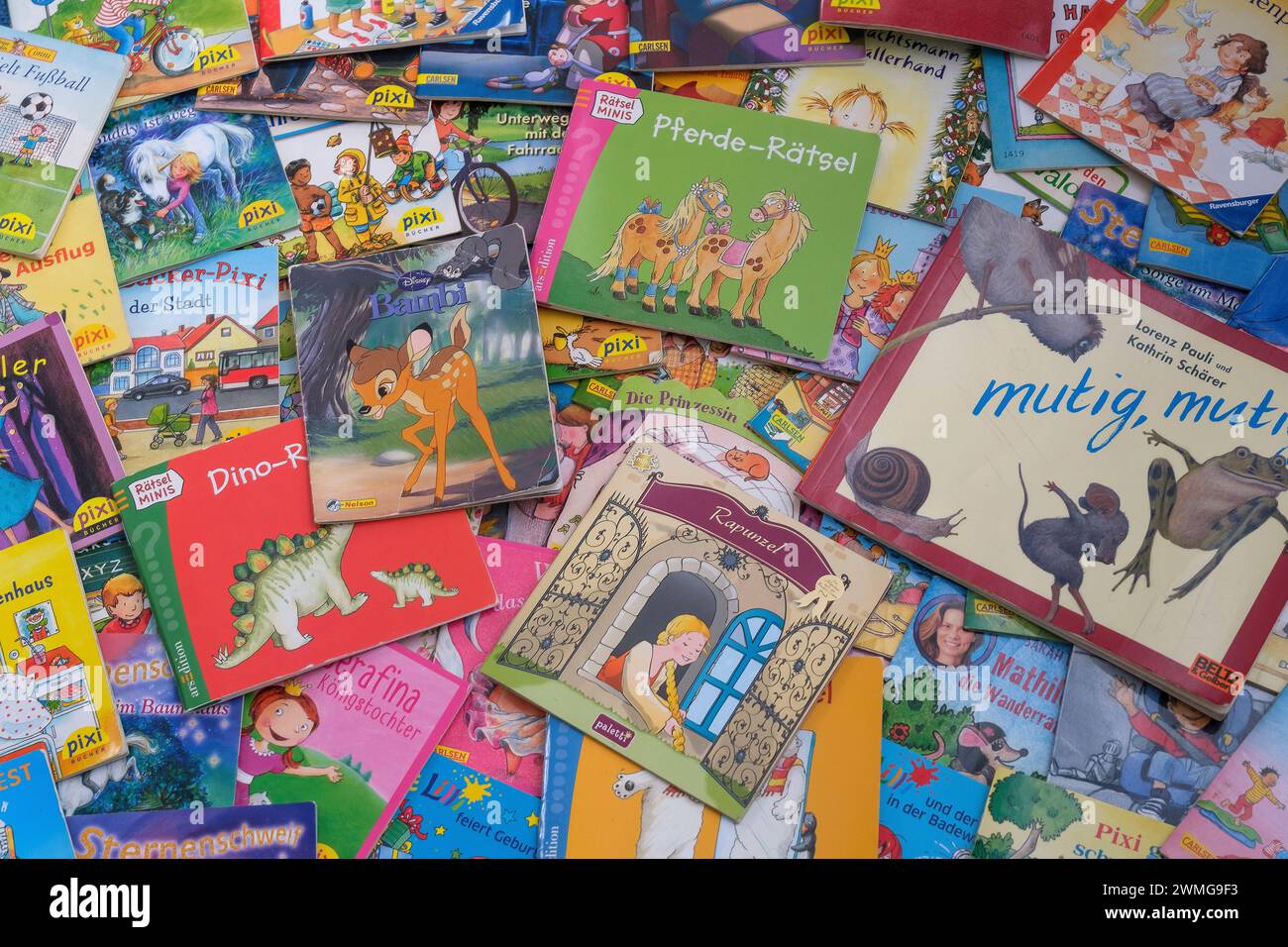 Collection of small children's books Stock Photo