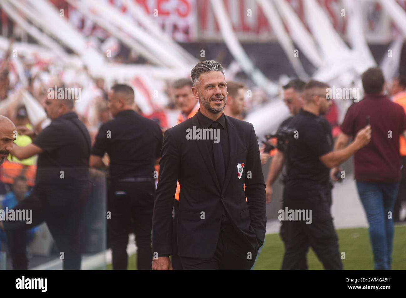 Buenos Aires, Argentina. 25th Feb, 2024. Martin Demichelis, head coach River Plate, during a match between River Plate and Boca Juniors as part of Copa de la Liga Profesional 2024 on February, 25, 2024, at Estadio Mas Monumental in Buenos Aires, Argentina. Credit: Gabriel Sotelo/FotoArena/Alamy Live News Stock Photo