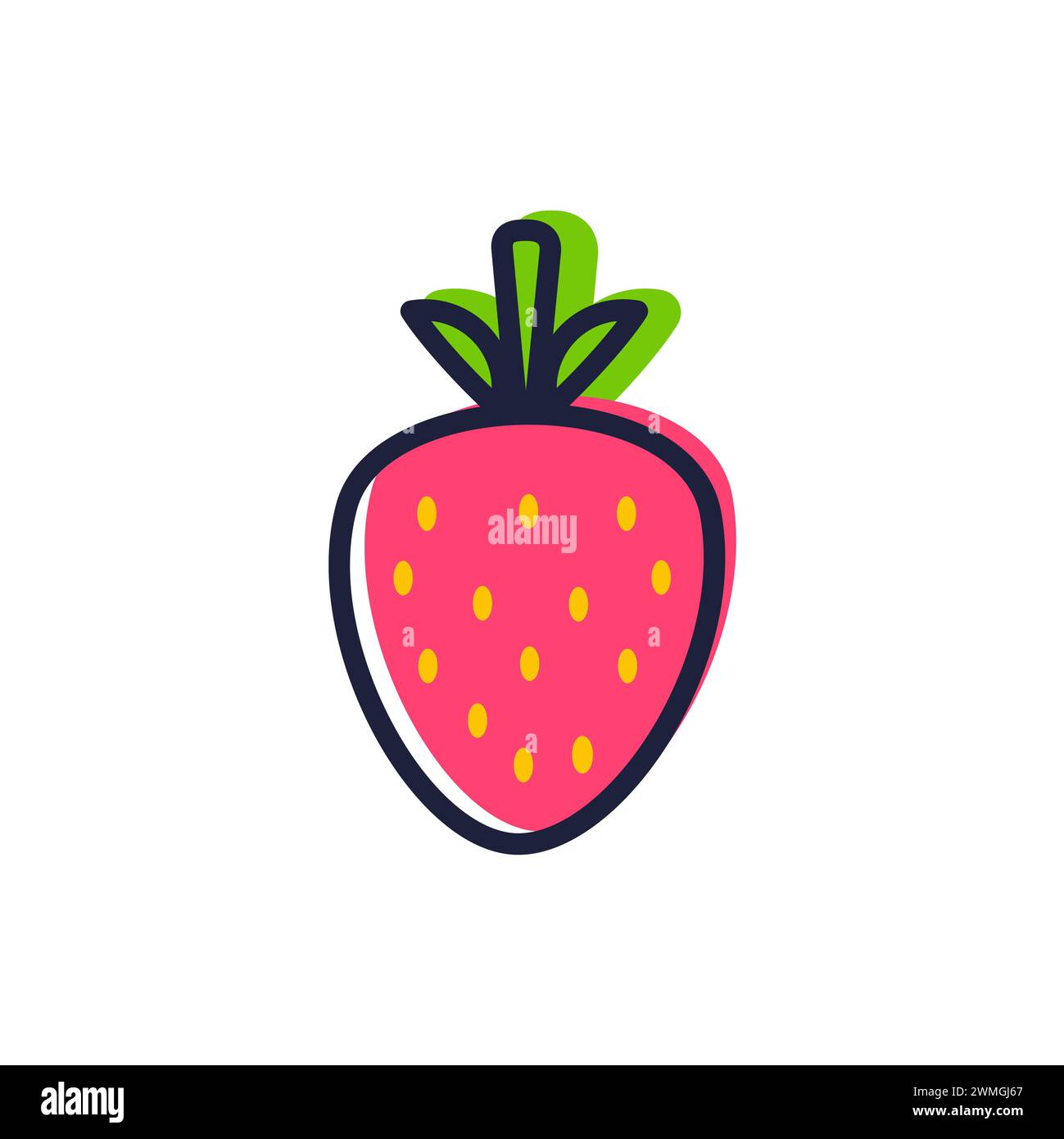 strawberry color icon. line style sign. For mobile concept and web