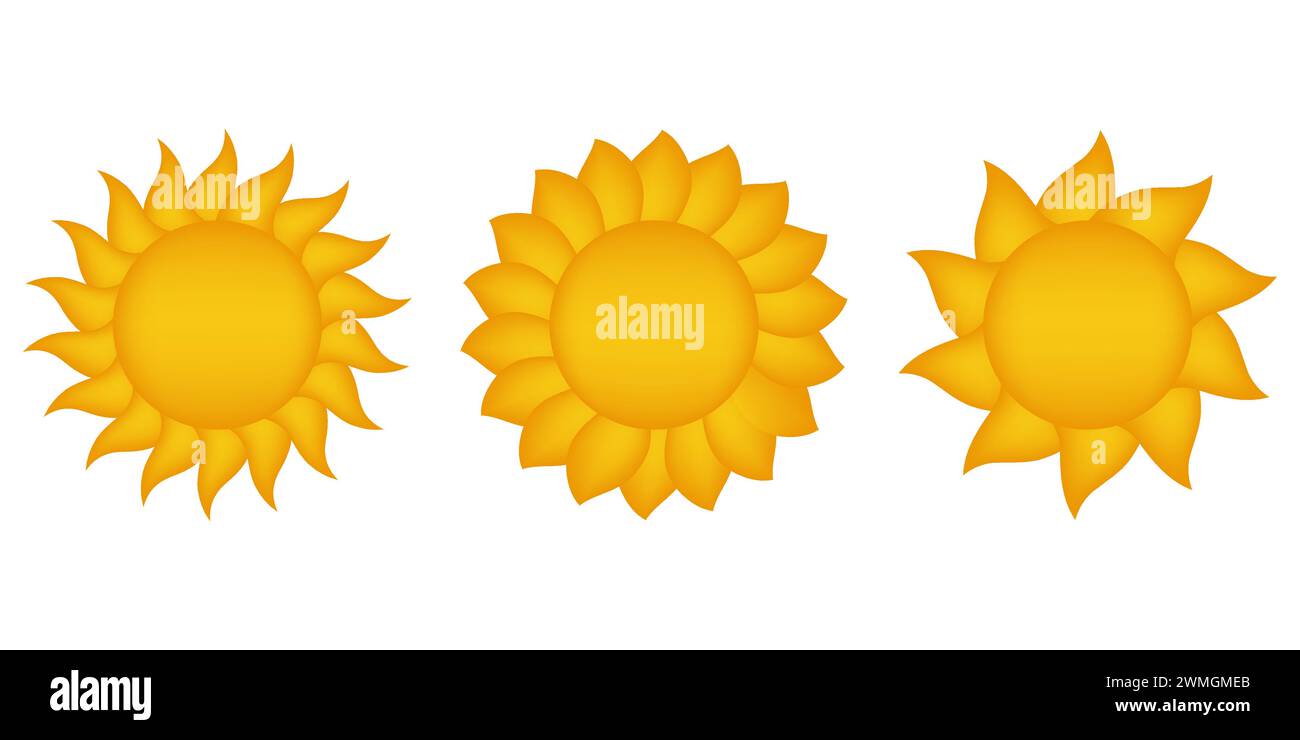 Sun icon vector isolated on white background Stock Vector Image & Art ...