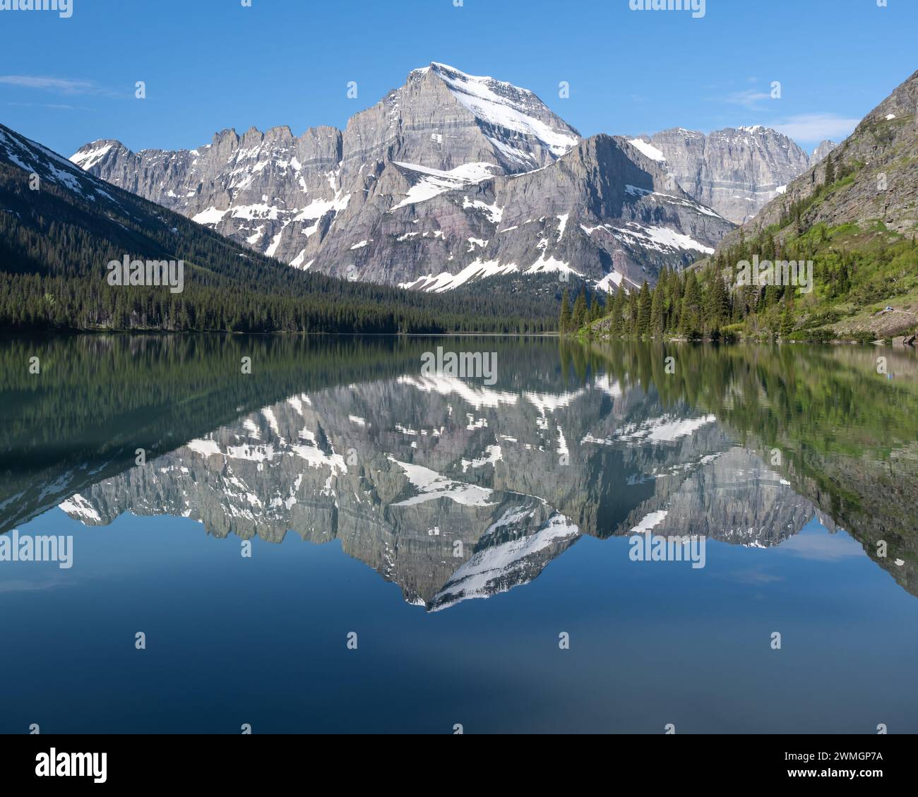 Lake Josephine reflection, Grinell Glacier Trail, Glacier National Park ...